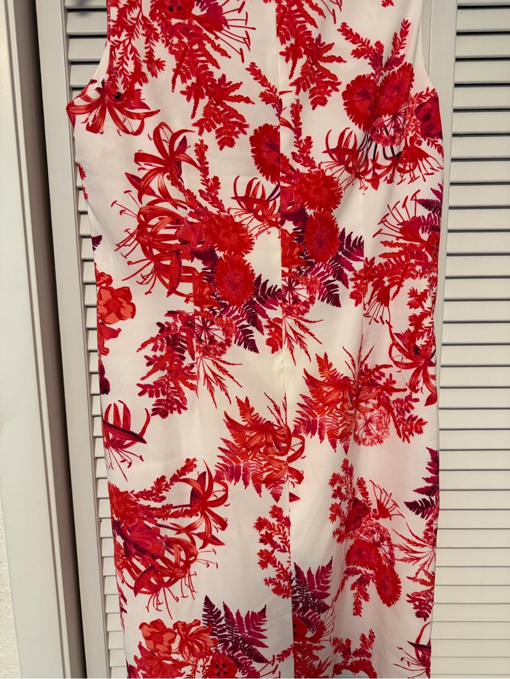 Mario Serrani Italy Floral Sheath Dress White Red Size 12 - Picture 5 of 5
